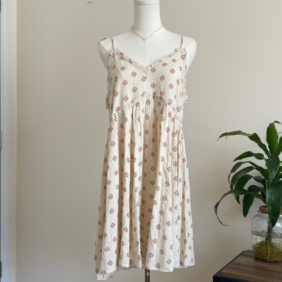 Patrons of Peace Cream Floral Mini Sundress - Picture 1 of 5